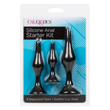 CalExotics - Silicone Graduated Anal Starter Kit with Suction Bases (Black) CE2197 CherryAffairs