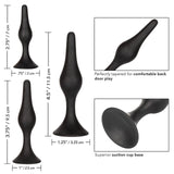 CalExotics - Silicone Graduated Anal Starter Kit with Suction Bases (Black) CE2197 CherryAffairs