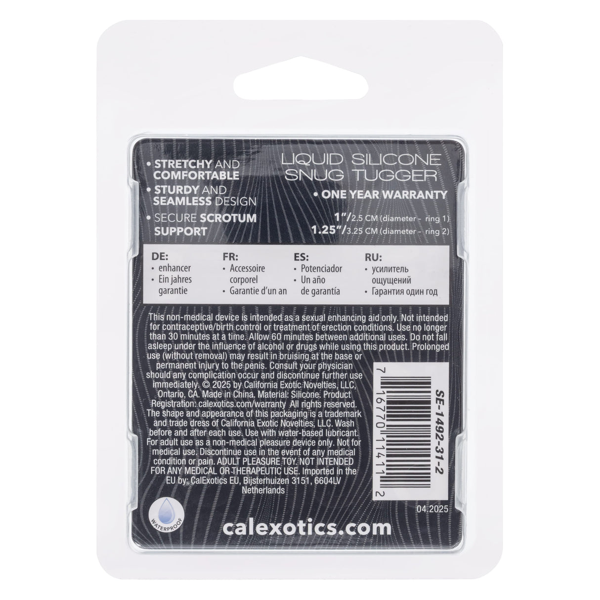 California Exotics - Alpha Liquid Silicone Snug Tugger Cock Ring (Black) CE2133 CherryAffairs