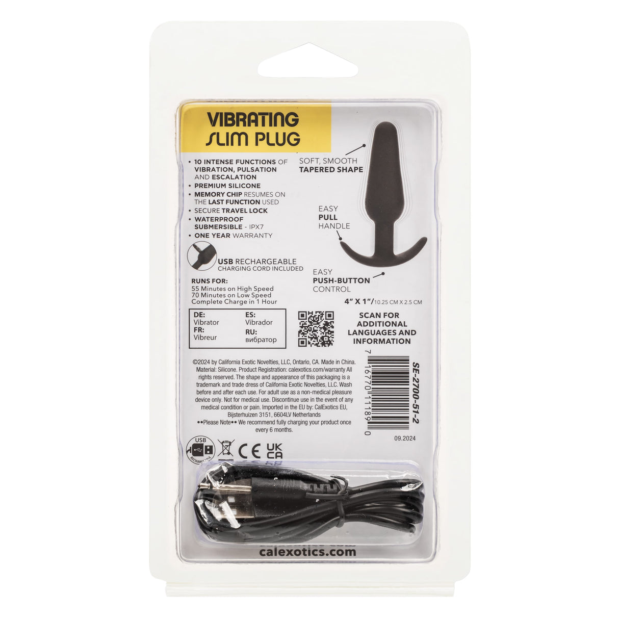 California Exotics - Boundless Vibrating Slim Butt Plug (Black) CE2132 CherryAffairs