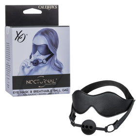 California Exotics - Nocturnal Collection Eye Mask and Breathable Ball Gag (Black) CE2136 CherryAffairs