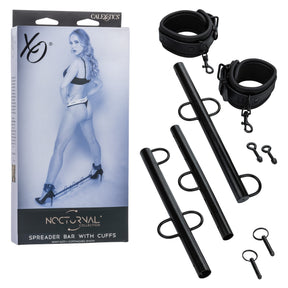 California Exotics - Nocturnal Collection Spreader Bar with Cuffs (Black) CE2119 CherryAffairs