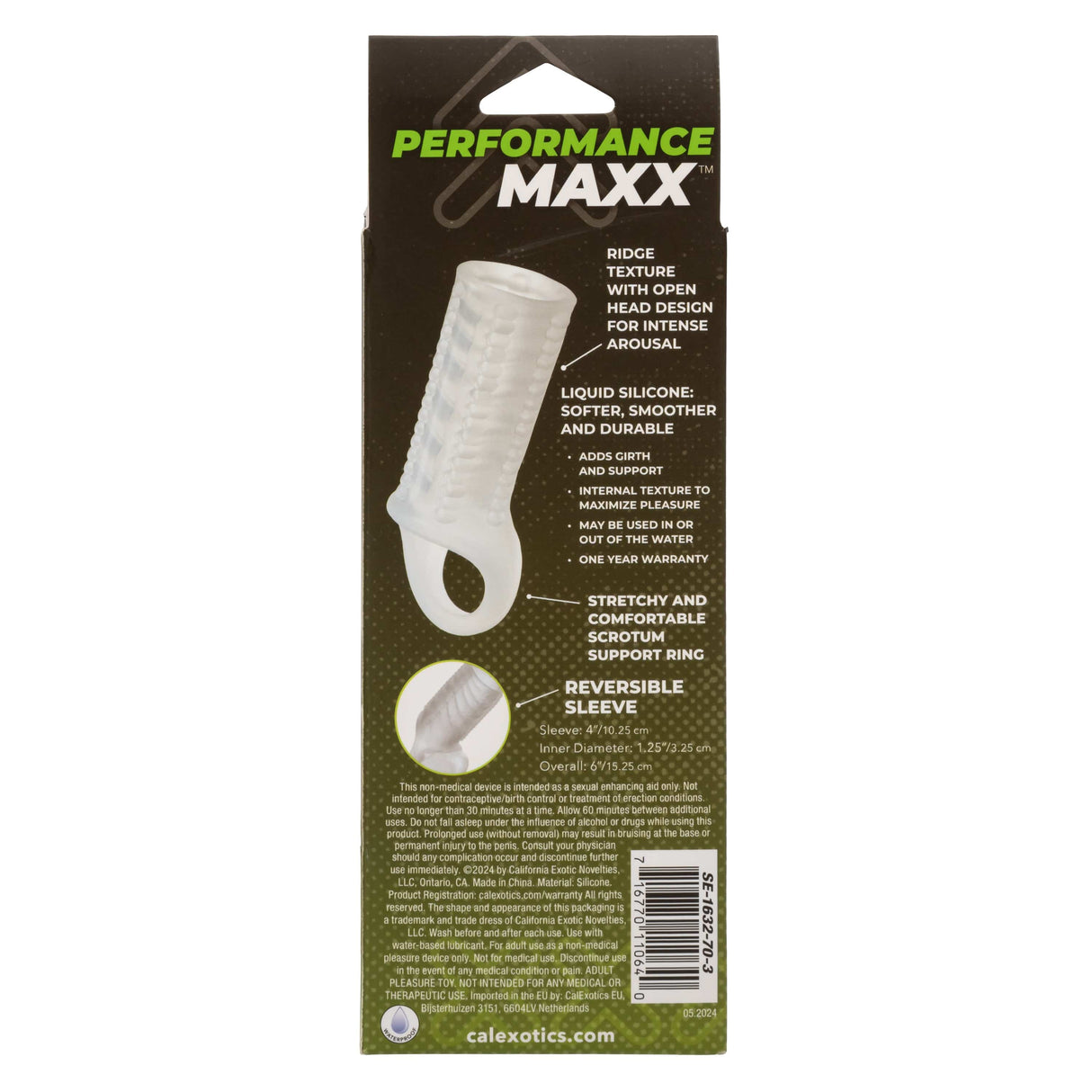 California Exotics - Performance Maxx Liquid Silicone Reversible Sleeve CherryAffairs