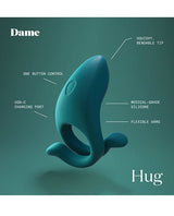 Dame - Hug Adjustable Vibrating Couples Cock Ring (Green) DP1009 CherryAffairs
