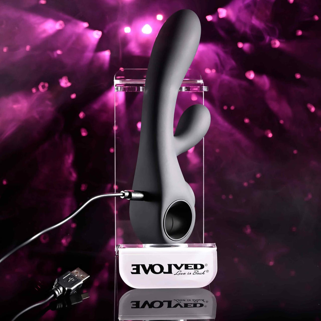 Evolved - Black Magic Rechargeable Dual-Stimulation Vibrator (Black) EV1218 CherryAffairs