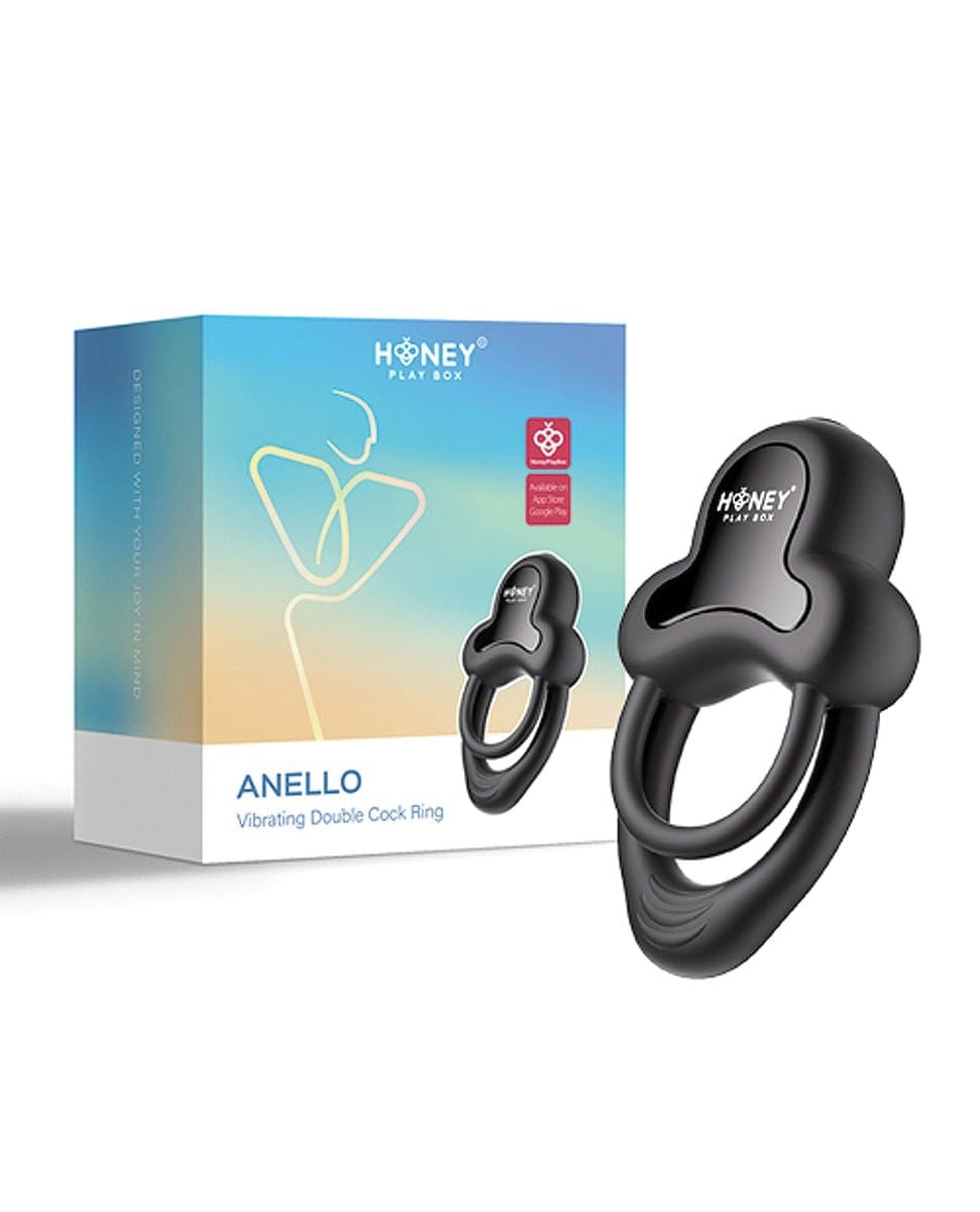 Honey Play Box - Anello App-Controlled Rechargeable Vibrating Cock Ring (Black) OT1309 CherryAffairs