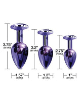 Nixie - Metal Jeweled Anal Plug Training Set (Metallic Purple) OT1317 CherryAffairs
