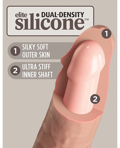 Pipedream - King Cock Elite Dual-Density Silicone Suction Dildo (Beige) CherryAffairs