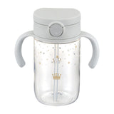 Richell - Axstars Baby Straw Cup Clear Tritan Training Water Bottle Mug  Light Gray 4945680204446 Baby Water Bottle