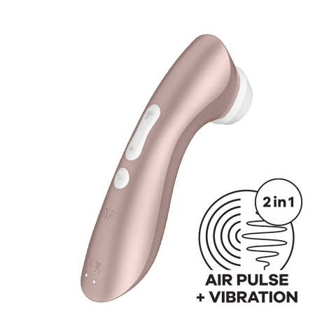 Satisfyer - Máy kích thích âm vật Pro 2+ với sóng không khí và rung, sạc lại được (Vàng hồng)