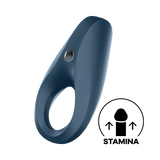 Satisfyer - Rings Plus Vibration Rechargeable Rocket Cock Ring (Dark Blue) STF1058 CherryAffairs