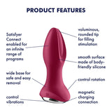 Satisfyer - Rotator Plug 2+ App-Controlled Anal Plug Vibrator (Red)    Prostate Massager (Vibration) Rechargeable