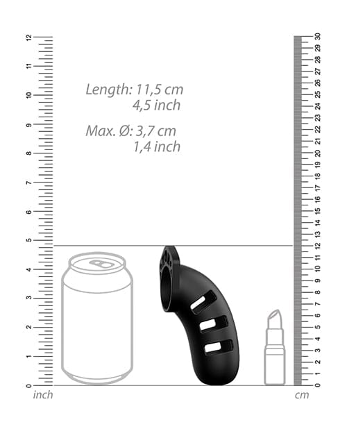 Shots - ManCage Model 21 Silicone Chastity Cage (Black) ST1085 CherryAffairs