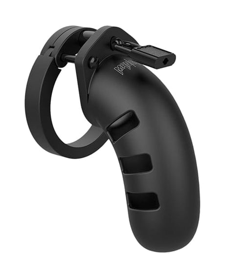 Shots - ManCage Model 21 Silicone Chastity Cage (Black) ST1085 CherryAffairs