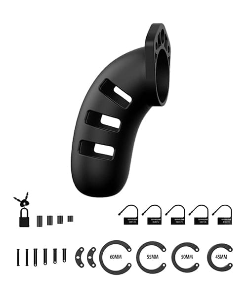 Shots - ManCage Model 21 Silicone Chastity Cage (Black) ST1085 CherryAffairs