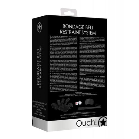 Shots - Ouch Bondage Belt and Bed Restraint System (Black) ST1089 CherryAffairs