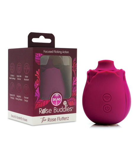 Skins - Rose Buddies Rose Flutterz Clitoral Vibrator (Red) SKN1004 CherryAffairs