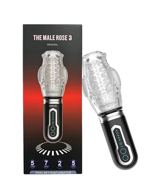 The Male Rose - Dụng cụ thủ dâm bằng miệng có 3 chế độ đẩy, xoay và rung (Đen)