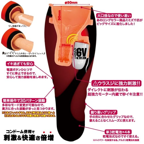 ToysHeart - Mimizusenbiki Big Red Edition Vibrating Male Masturbator TH1230 CherryAffairs