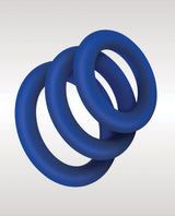 Zolo - Extra-Thick Silicone Cock Ring Set of 3 (Blue) ZOL1014 CherryAffairs