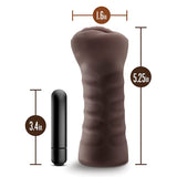 Blush Novelties - Hot Chocolate Alexis Vibrating Stroker Masturbator (Chocolate) BN1139 CherryAffairs