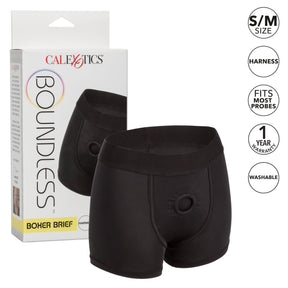 California Exotics - Boundless Boxer Brief Strap On Harness S/M (Black) CE1936 CherryAffairs