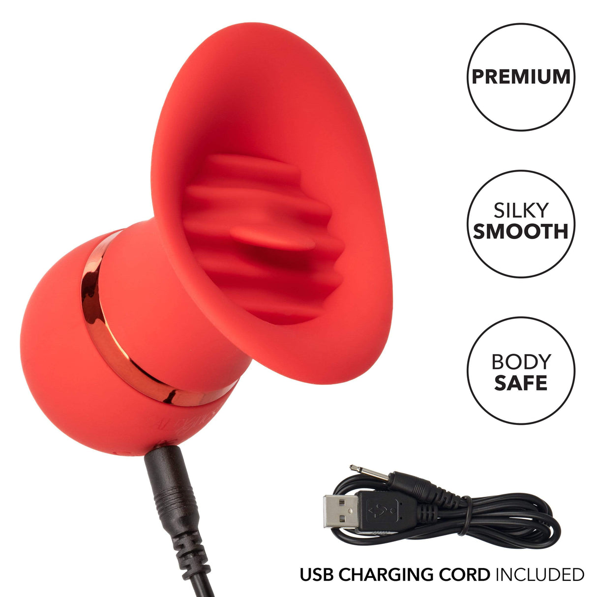 California Exotics - French Kiss Charmer Clit Massager (Red) CE1777 CherryAffairs