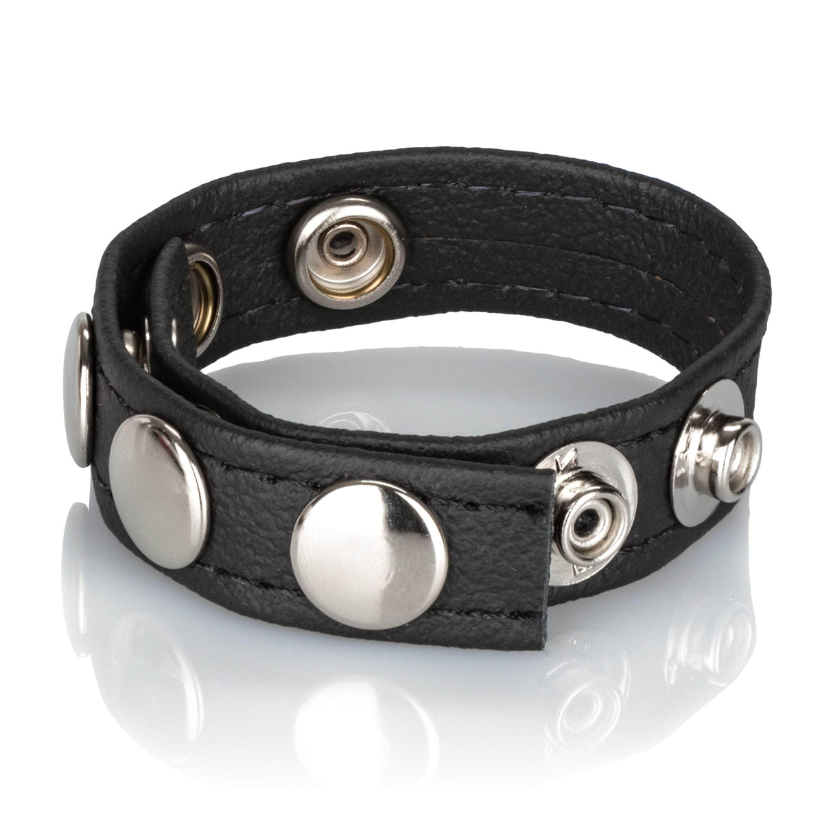 California Exotics - Leather Multi-Snap Cock Ring (Black) CE1646 CherryAffairs
