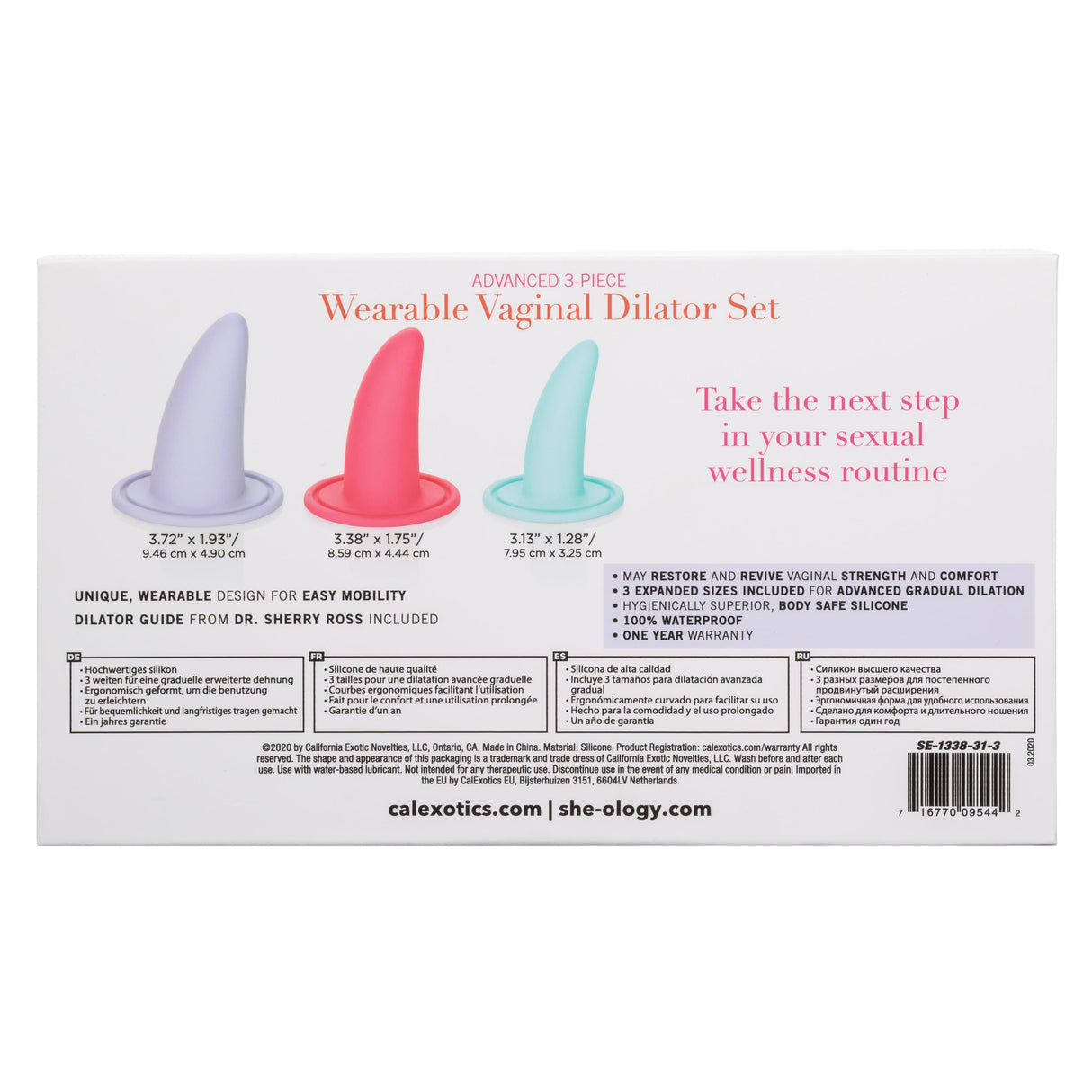 California Exotics - Sheology Advanced 3 Piece Wearable Vaginal Dilator Set (Multi Colour) CE1867 CherryAffairs