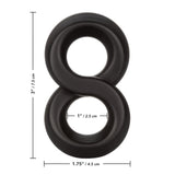 California Exotics - Ultra Soft Crazy 8 Dual Cock Ring (Black) CE1922 CherryAffairs
