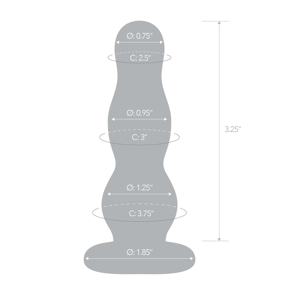 Glas - Glass Butt Plug 4" (Clear) - CherryAffairs.sg