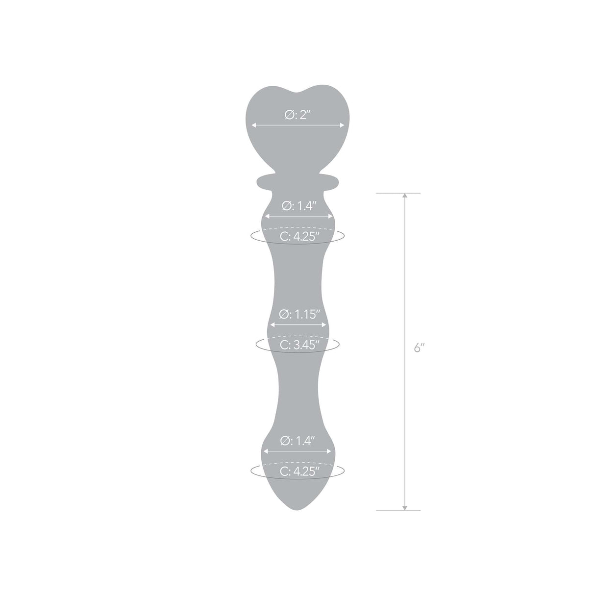 Glas - Sweetheart Glass Dildo 8" (Pink/Clear)    Glass Dildo (Non Vibration)