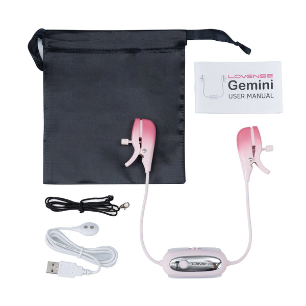 Lovense - Kẹp Núm Vú Rung Điều Khiển Qua Ứng Dụng Gemini (Màu Hồng)