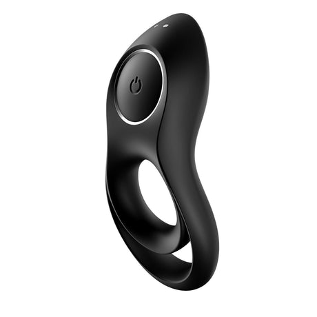 Satisfyer - Legendary Duo Silicone Vibrating Cock Ring (Black) STF1207 CherryAffairs